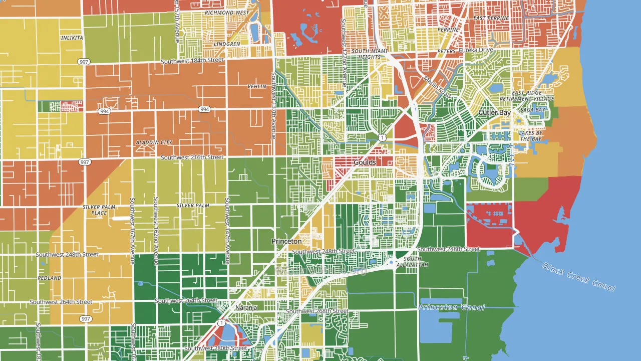 33170, FL Map of Drug-Related Crime Rates