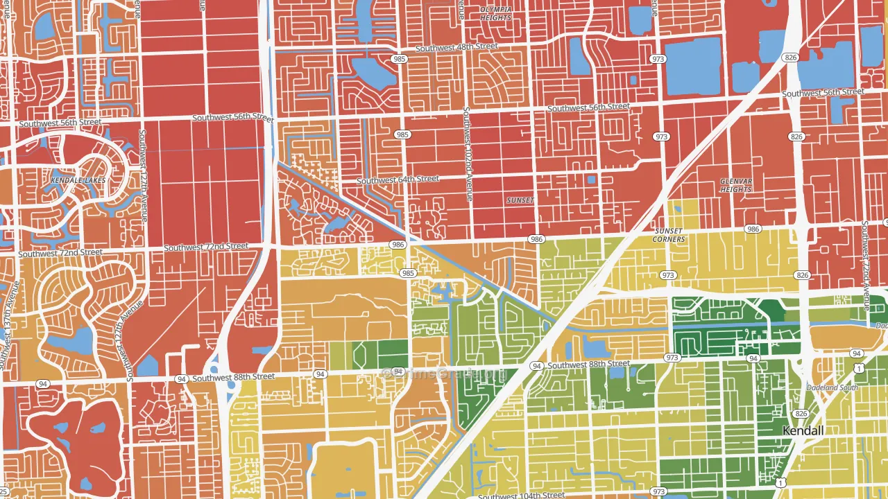 33173, FL Map of Drug-Related Crime Rates
