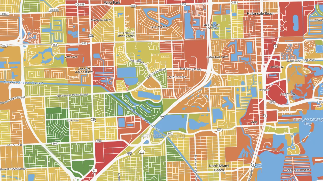 33179, FL Map of Drug-Related Crime Rates