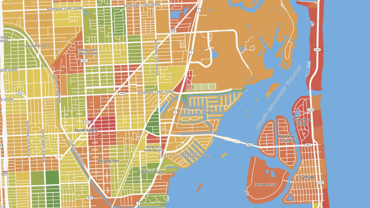 33181, FL Map of Drug-Related Crime Rates