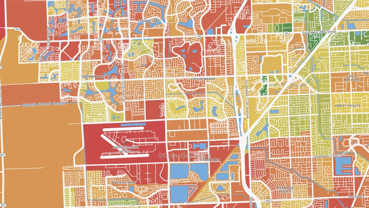 33186, FL Map of Drug-Related Crime Rates