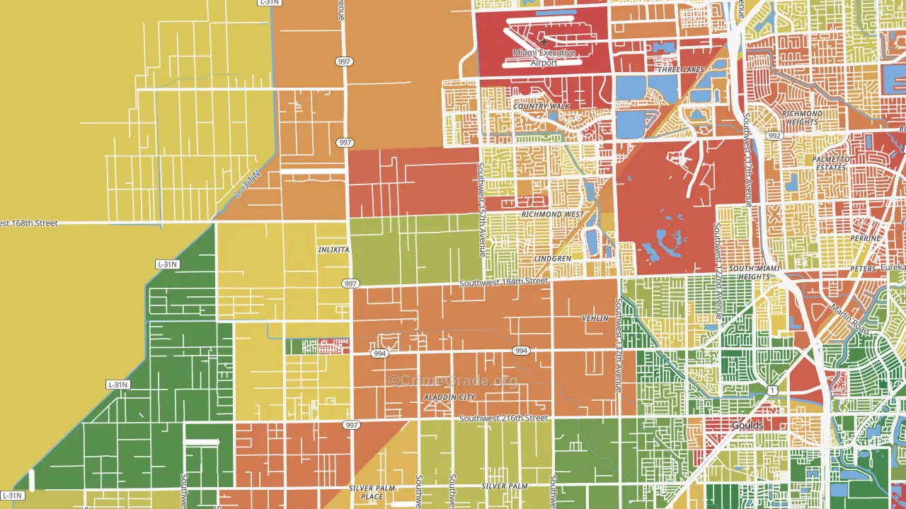 33187, FL Map of Drug-Related Crime Rates