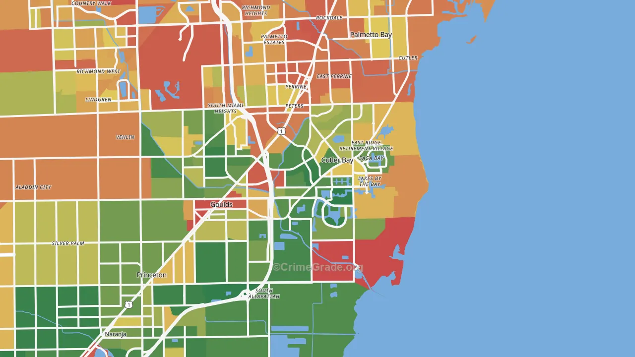 33189, FL Map of Drug-Related Crime Rates