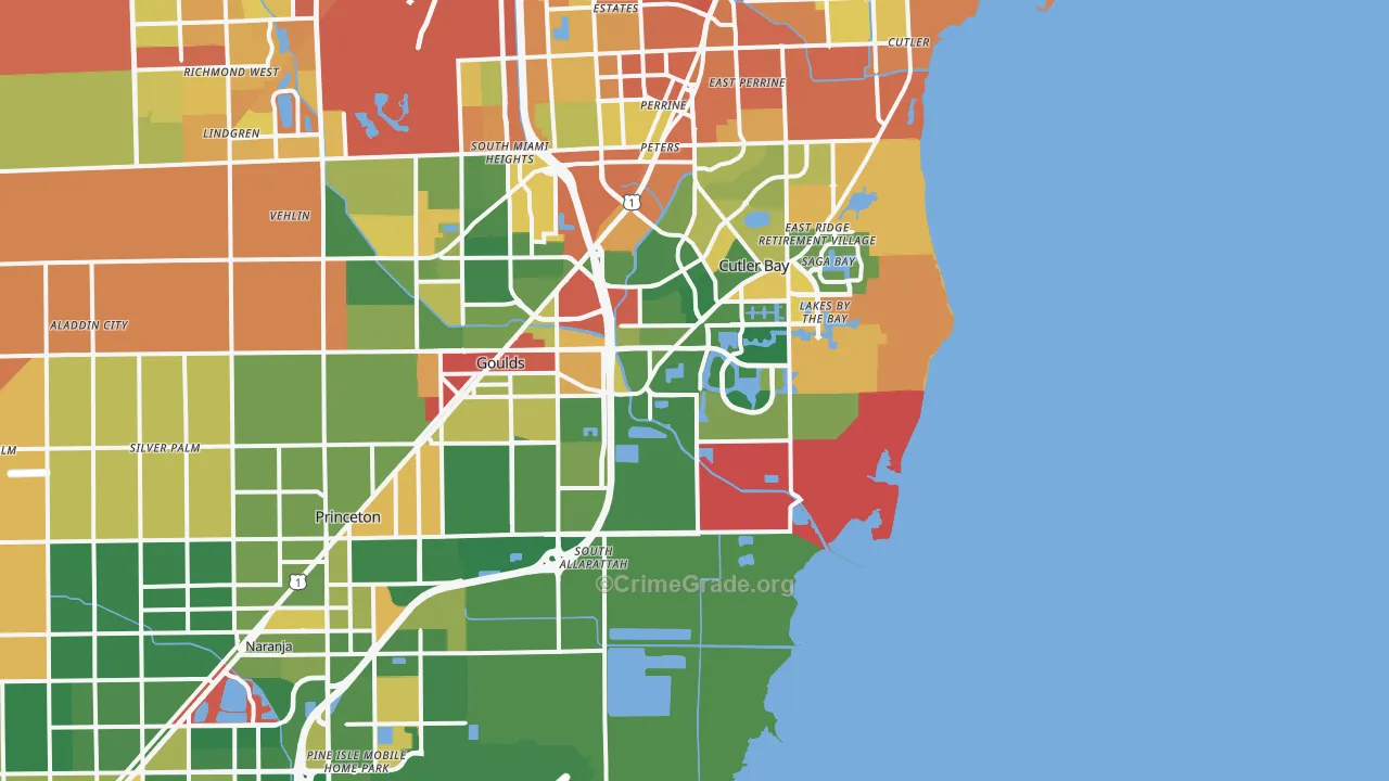 33190, FL Map of Drug-Related Crime Rates