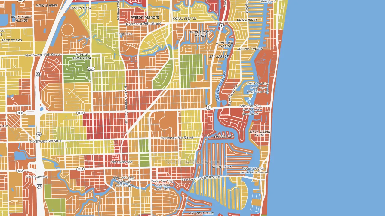 33304, FL Map of Drug-Related Crime Rates