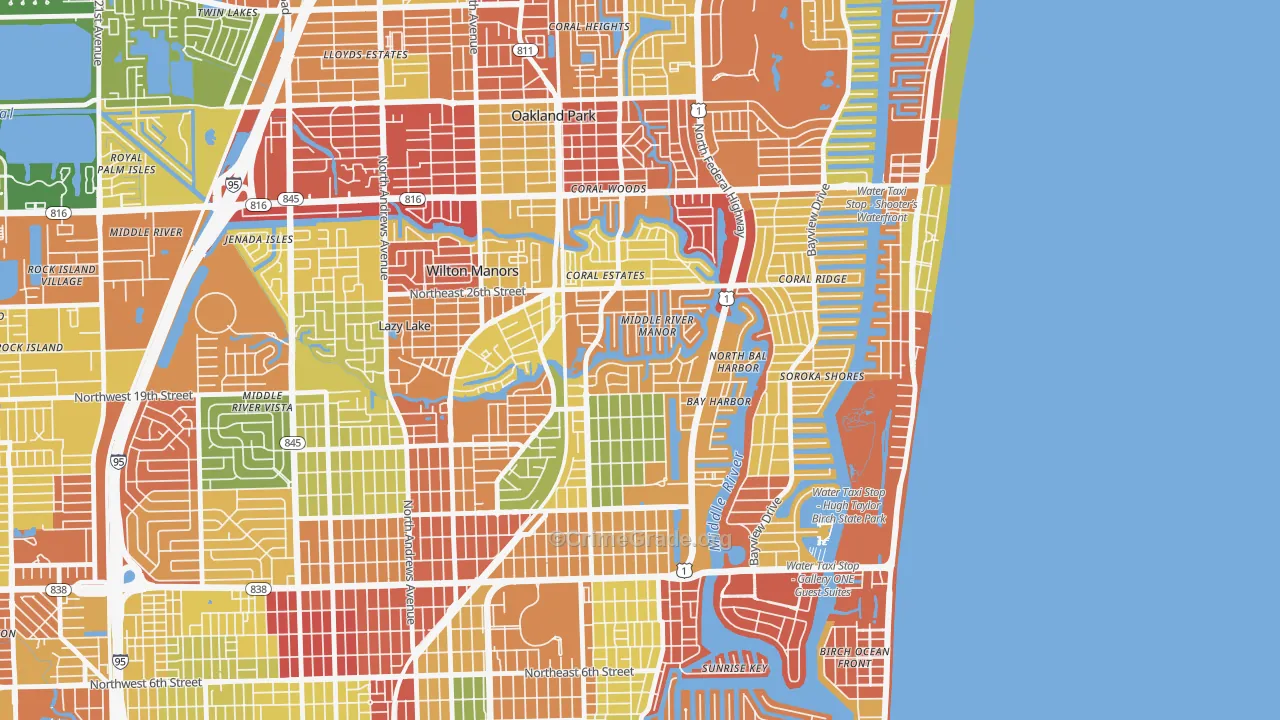 33305, FL Map of Drug-Related Crime Rates