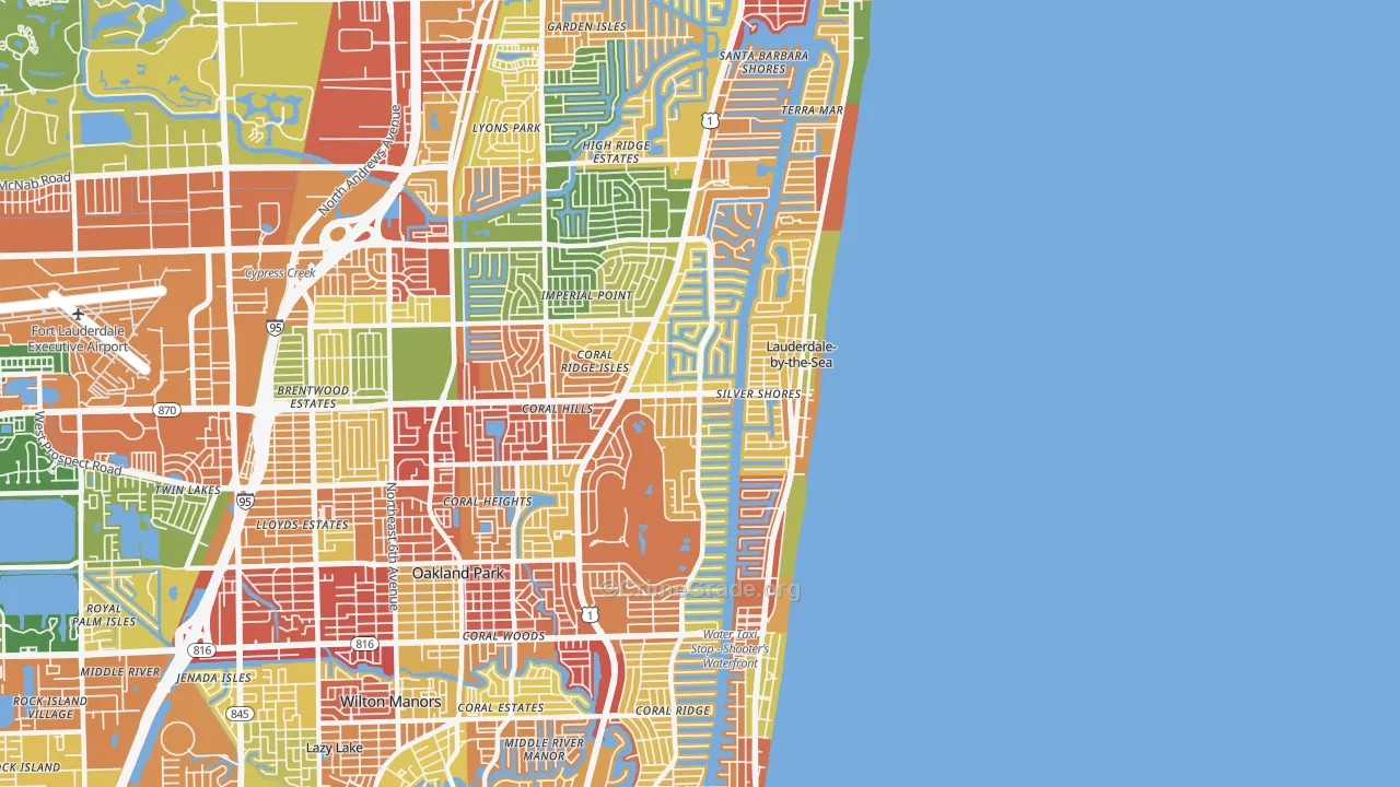33308, FL Map of Drug-Related Crime Rates