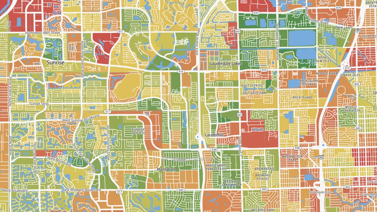 33313, FL Map of Drug-Related Crime Rates