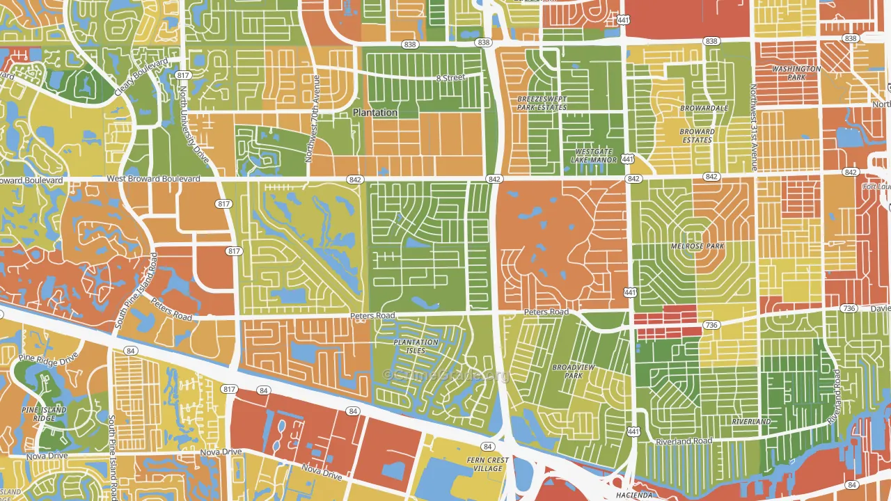 33317, FL Map of Drug-Related Crime Rates