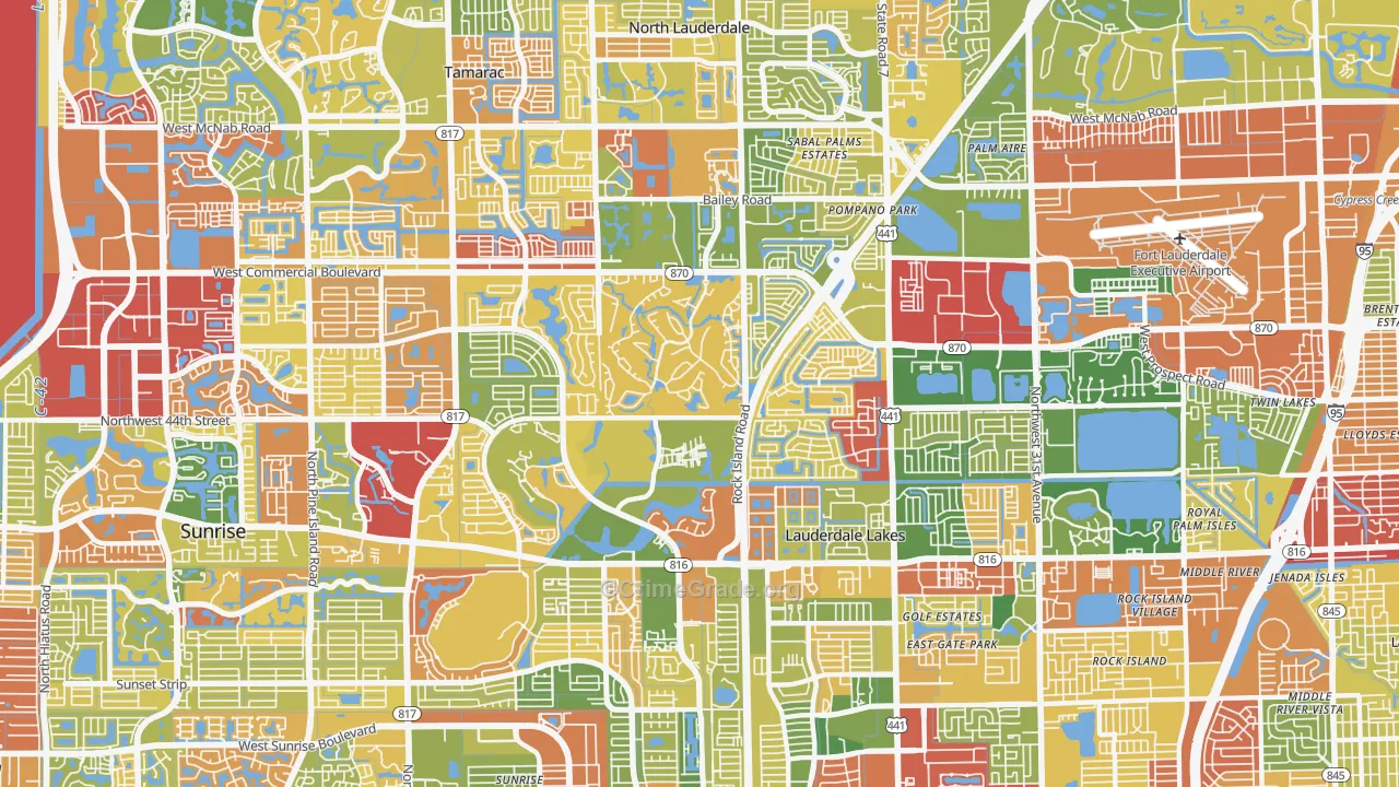 33319, FL Map of Drug-Related Crime Rates