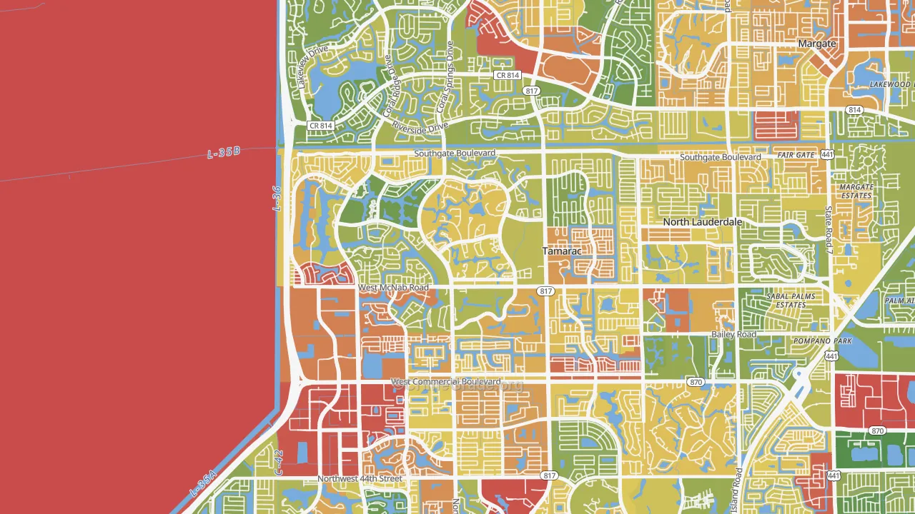 33321, FL Map of Drug-Related Crime Rates