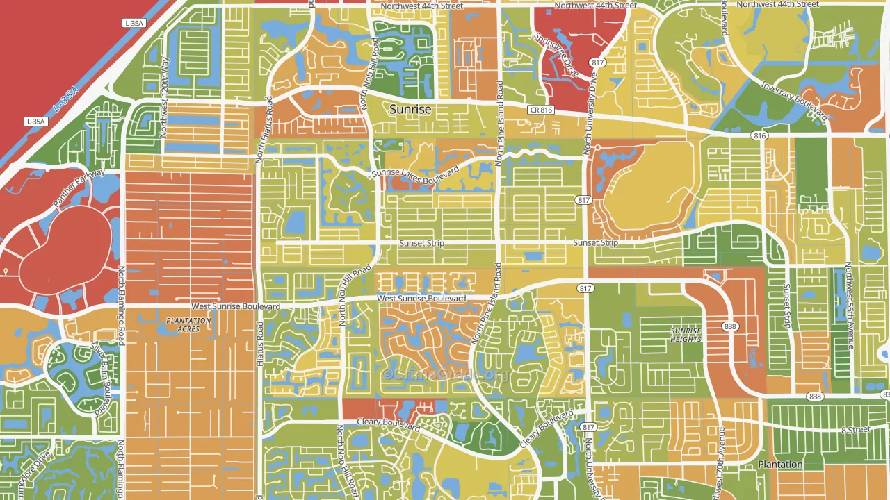 33322, FL Map of Drug-Related Crime Rates