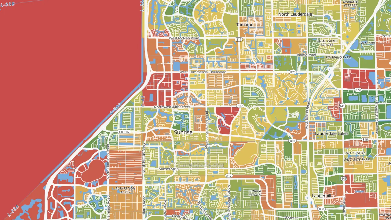 33351, FL Map of Drug-Related Crime Rates