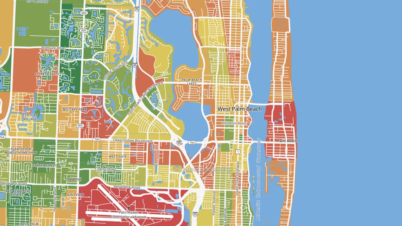33401, FL Map of Drug-Related Crime Rates