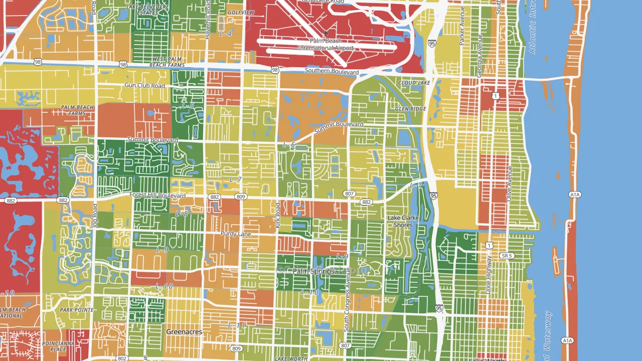 33406, FL Map of Drug-Related Crime Rates