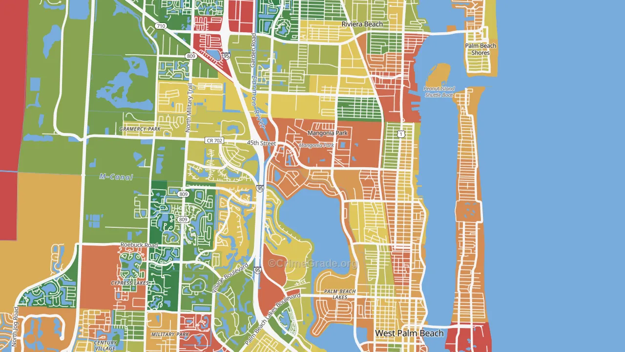 33407, FL Map of Drug-Related Crime Rates