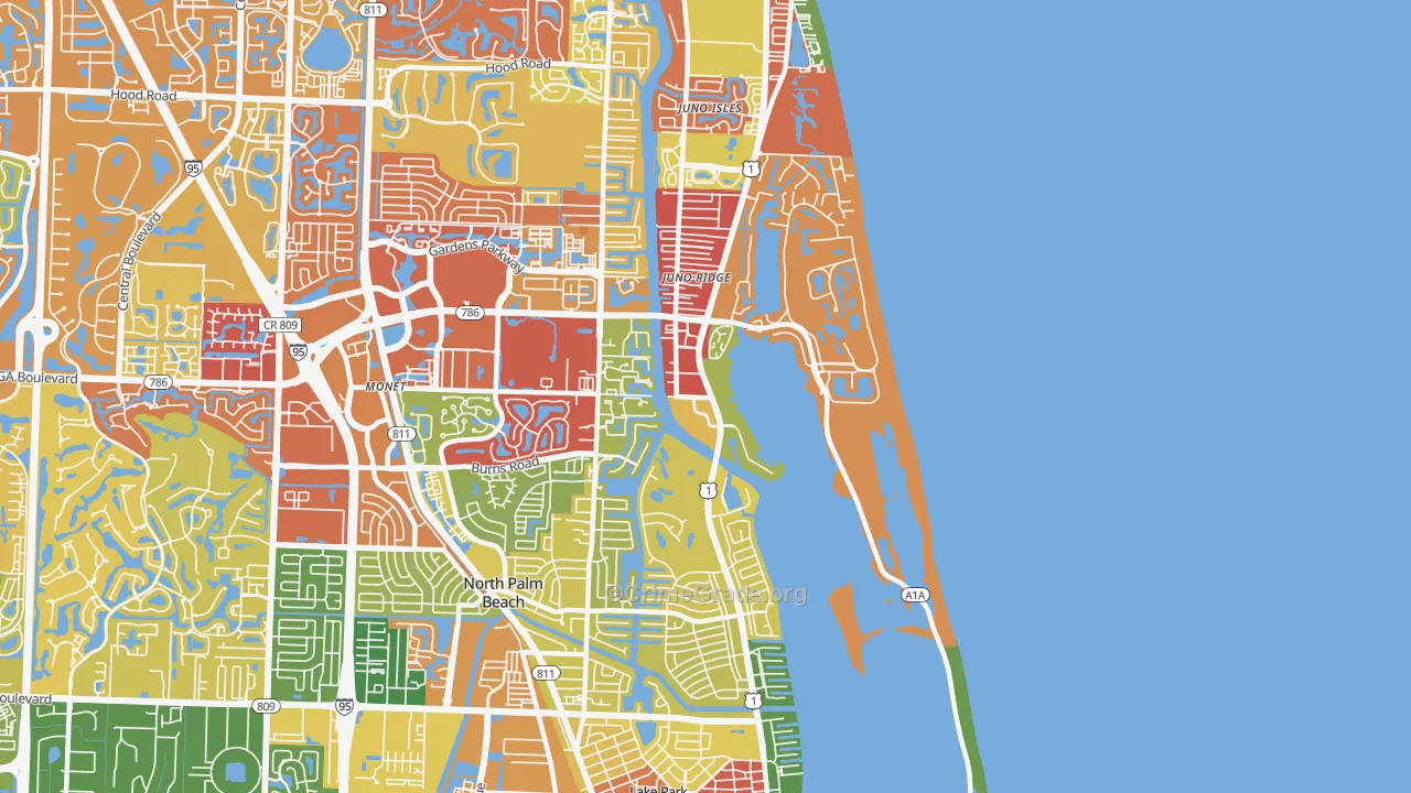 33408, FL Map of Drug-Related Crime Rates