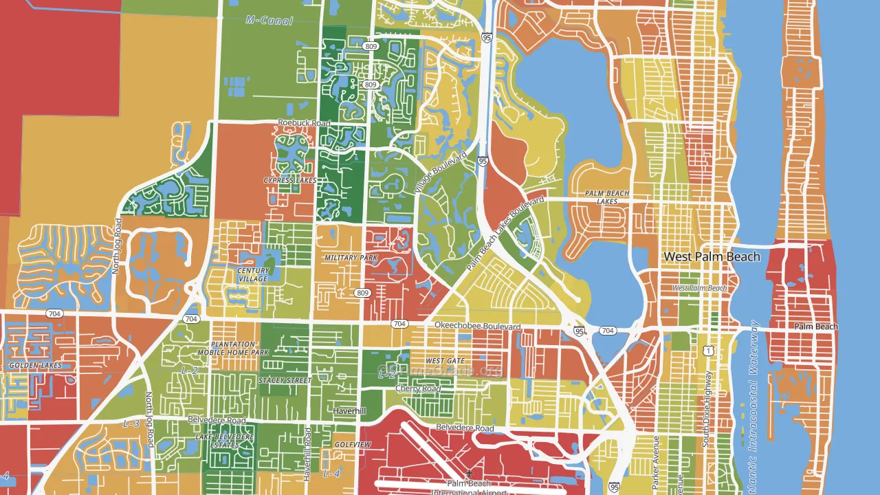 33409, FL Map of Drug-Related Crime Rates