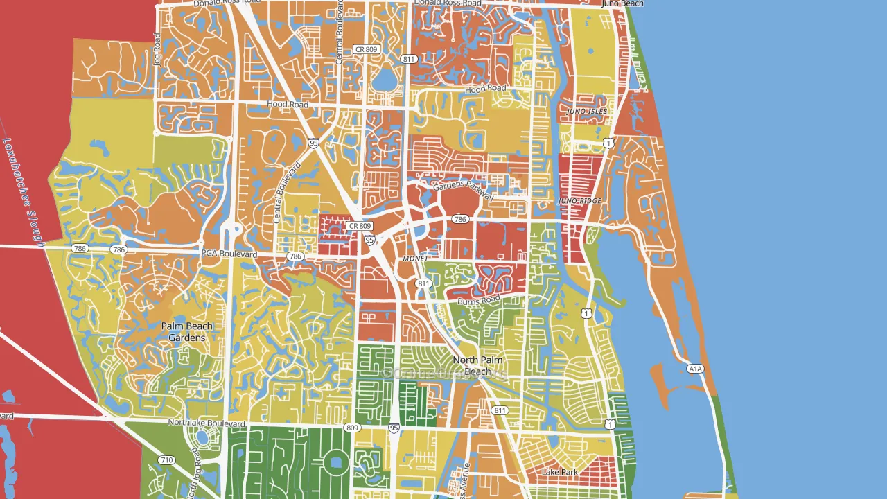 33410, FL Map of Drug-Related Crime Rates
