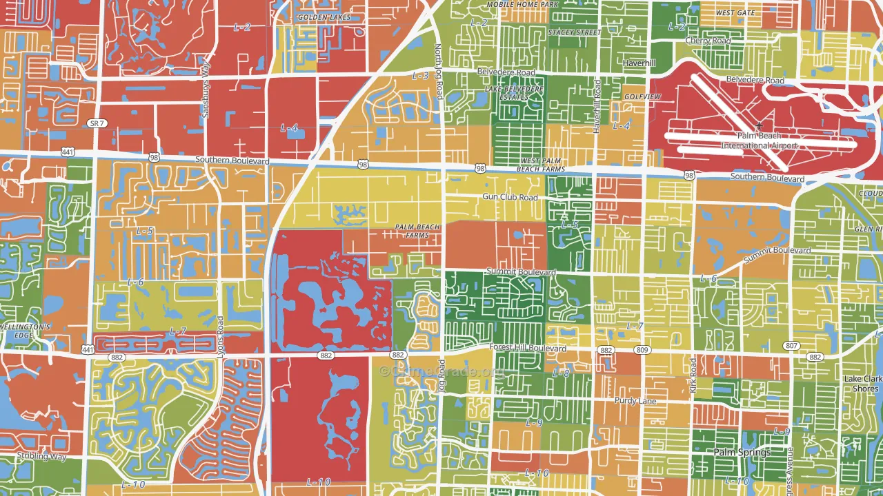 33413, FL Map of Drug-Related Crime Rates