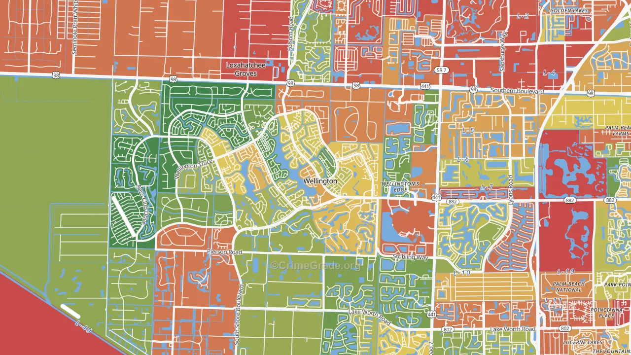 33414, FL Map of Drug-Related Crime Rates