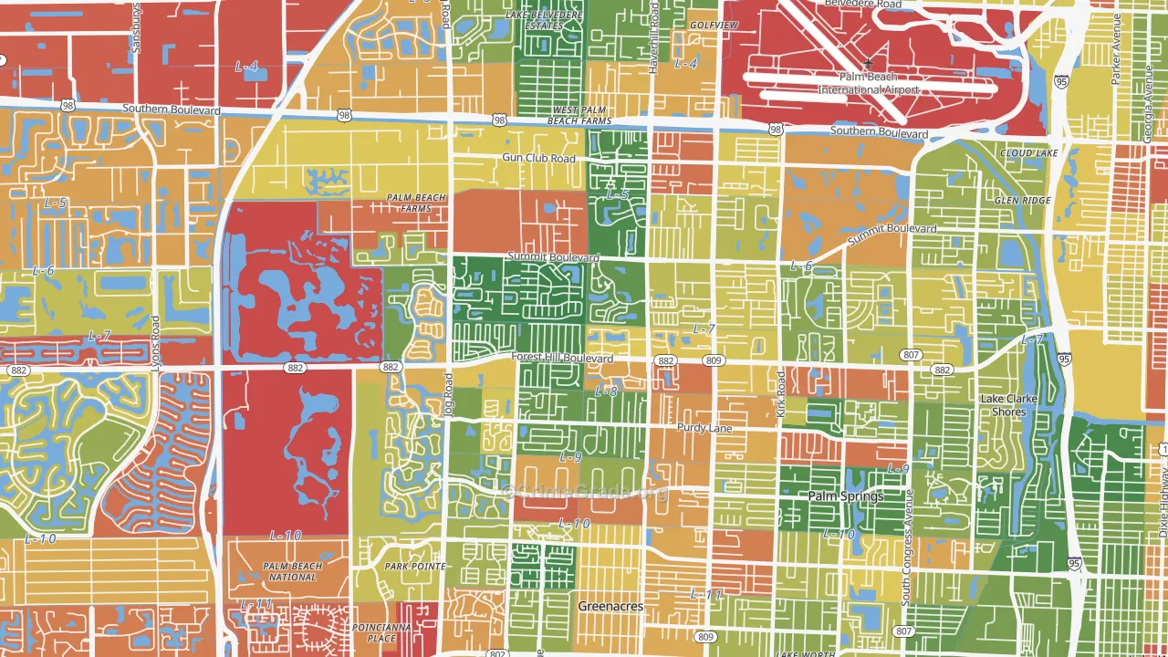 33415, FL Map of Drug-Related Crime Rates