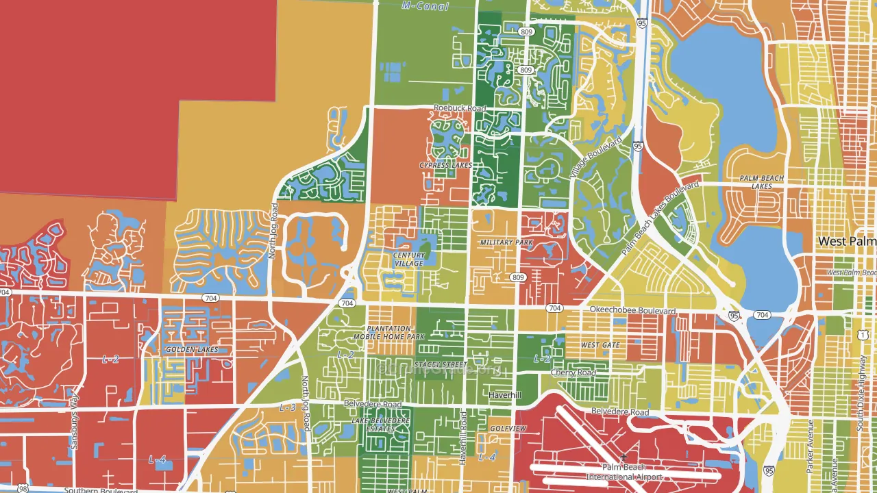 33417, FL Map of Drug-Related Crime Rates