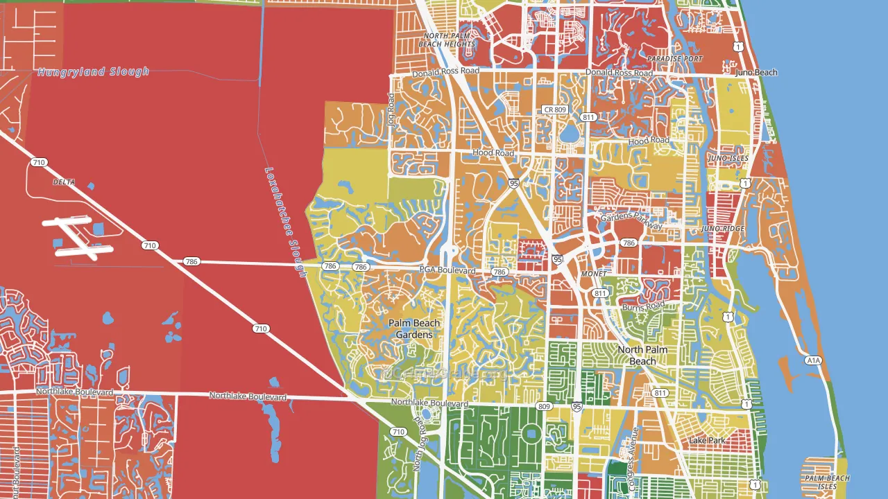 33418, FL Map of Drug-Related Crime Rates