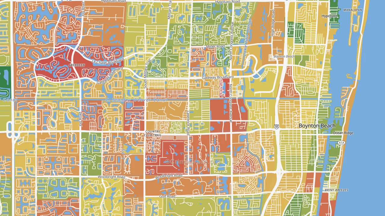 33436, FL Map of Drug-Related Crime Rates