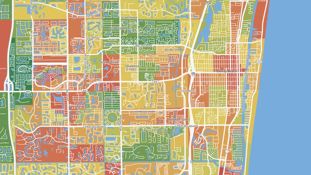 33445, FL Map of Drug-Related Crime Rates