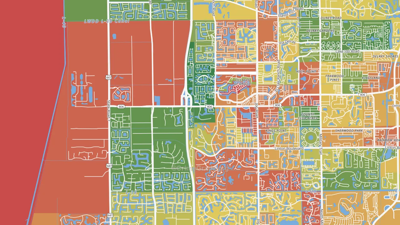 33446, FL Map of Drug-Related Crime Rates