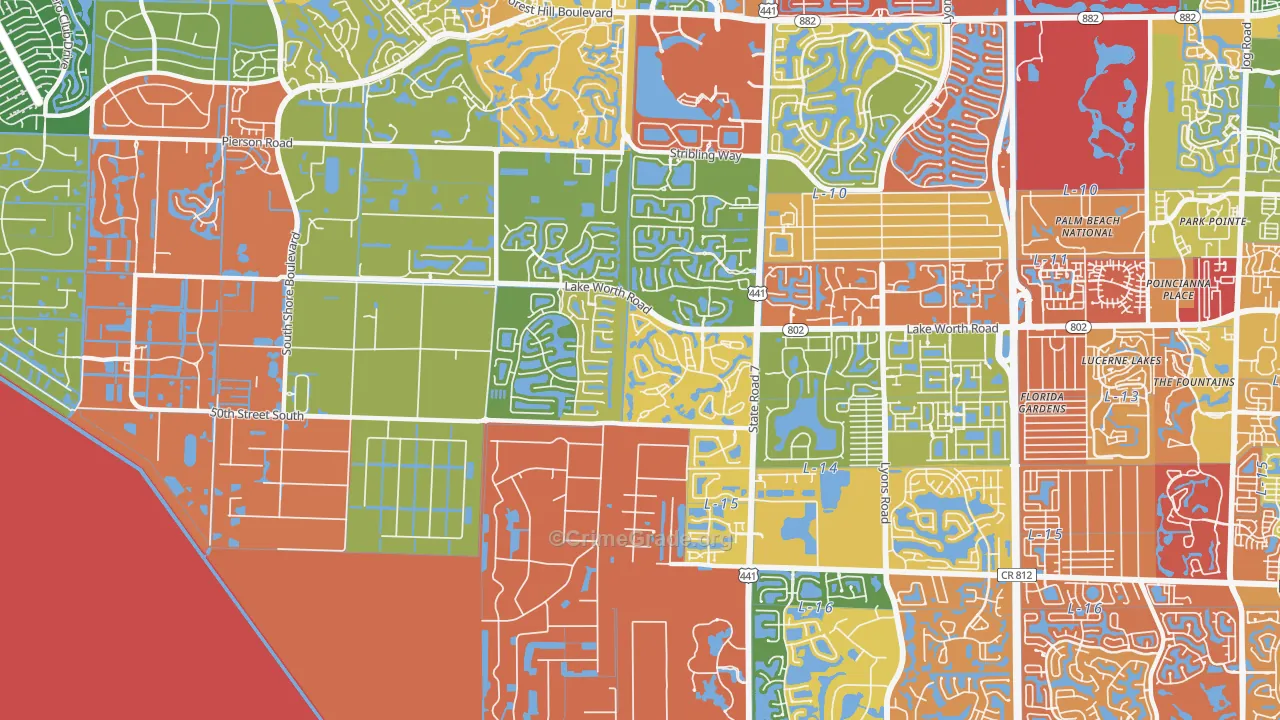 33449, FL Map of Drug-Related Crime Rates