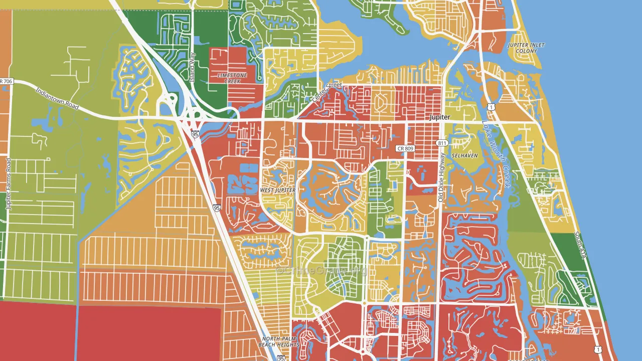 33458, FL Map of Drug-Related Crime Rates