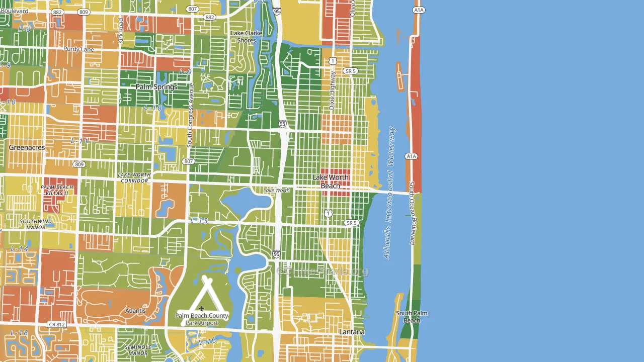 33460, FL Map of Drug-Related Crime Rates