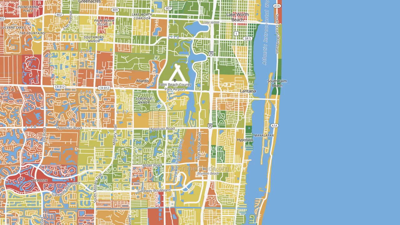 33462, FL Map of Drug-Related Crime Rates