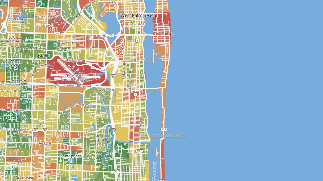 33480, FL Map of Drug-Related Crime Rates