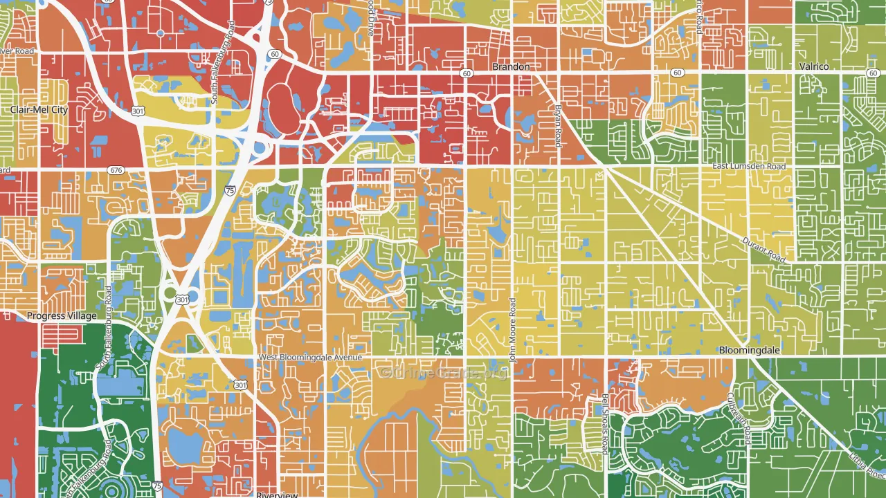 33511, FL Map of Drug-Related Crime Rates