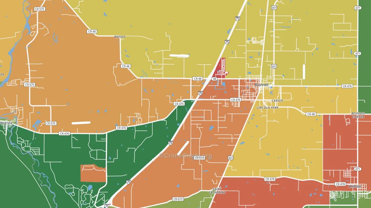 33513, FL Map of Drug-Related Crime Rates
