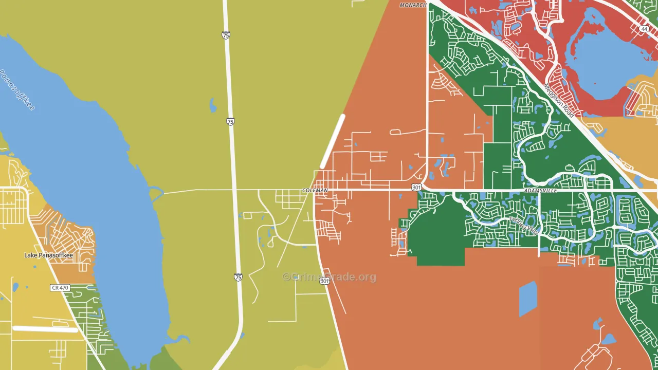 33521, FL Map of Drug-Related Crime Rates