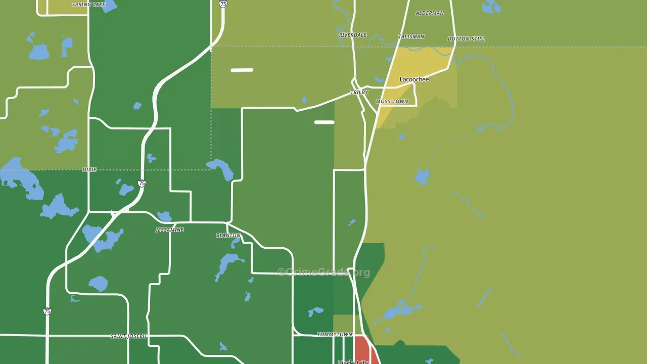 33523, FL Map of Drug-Related Crime Rates