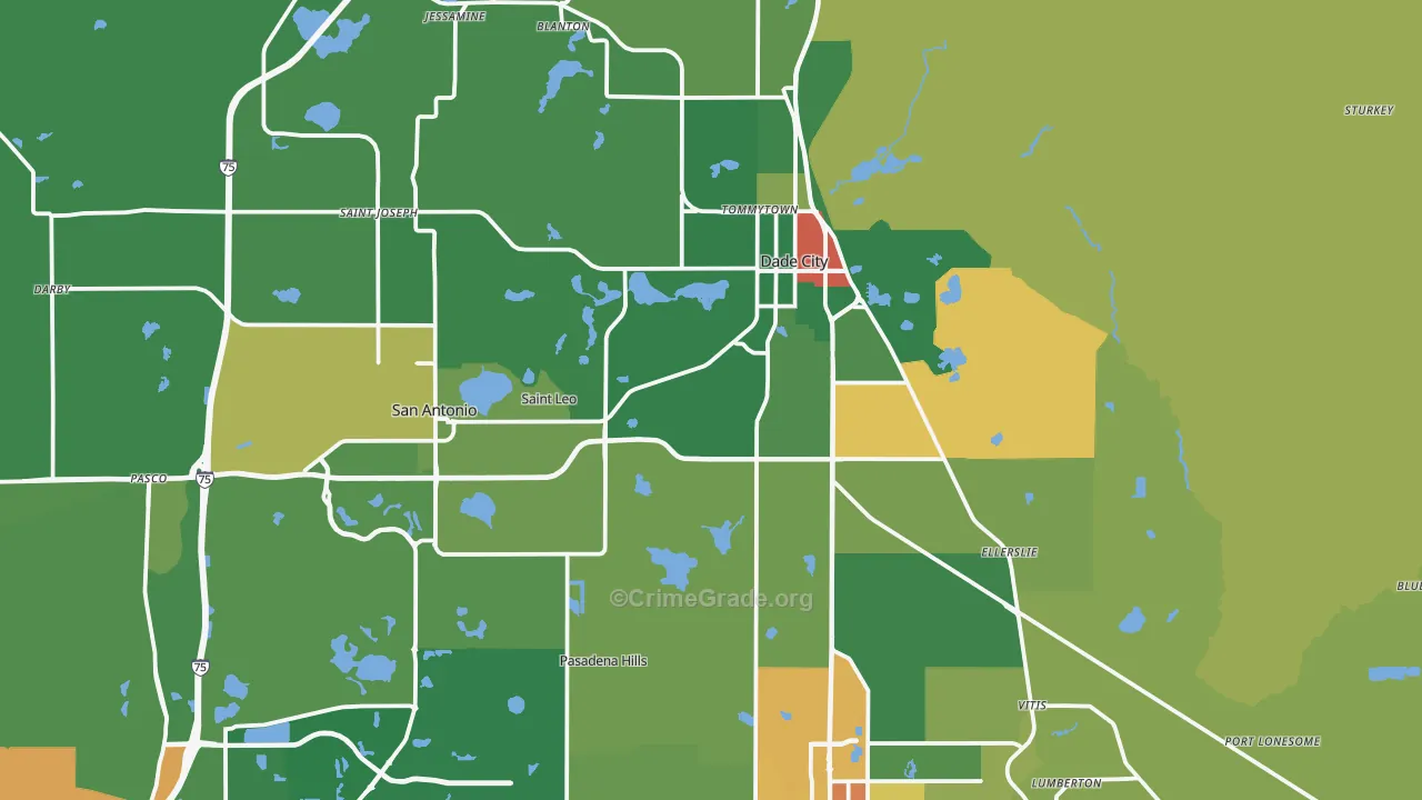 33525, FL Map of Drug-Related Crime Rates