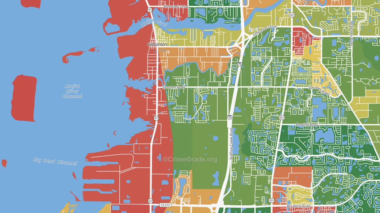 33534, FL Map of Drug-Related Crime Rates