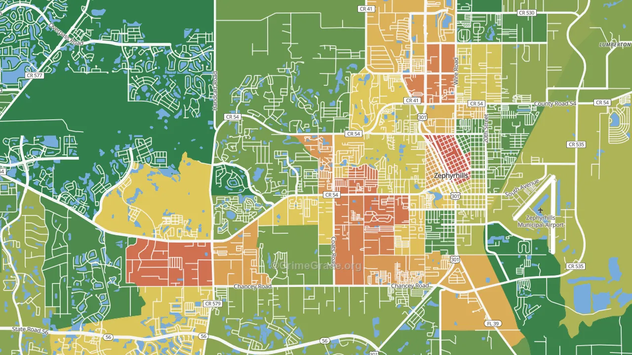 33541, FL Map of Drug-Related Crime Rates