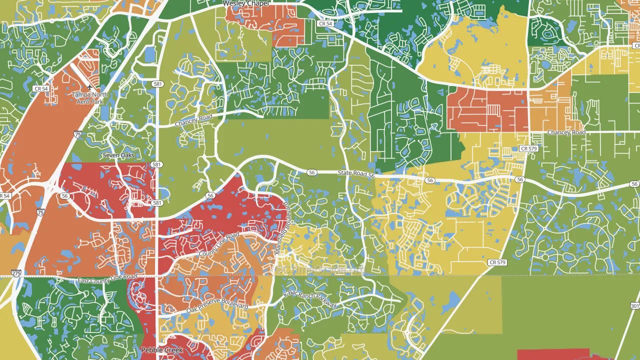 33543, FL Map of Drug-Related Crime Rates