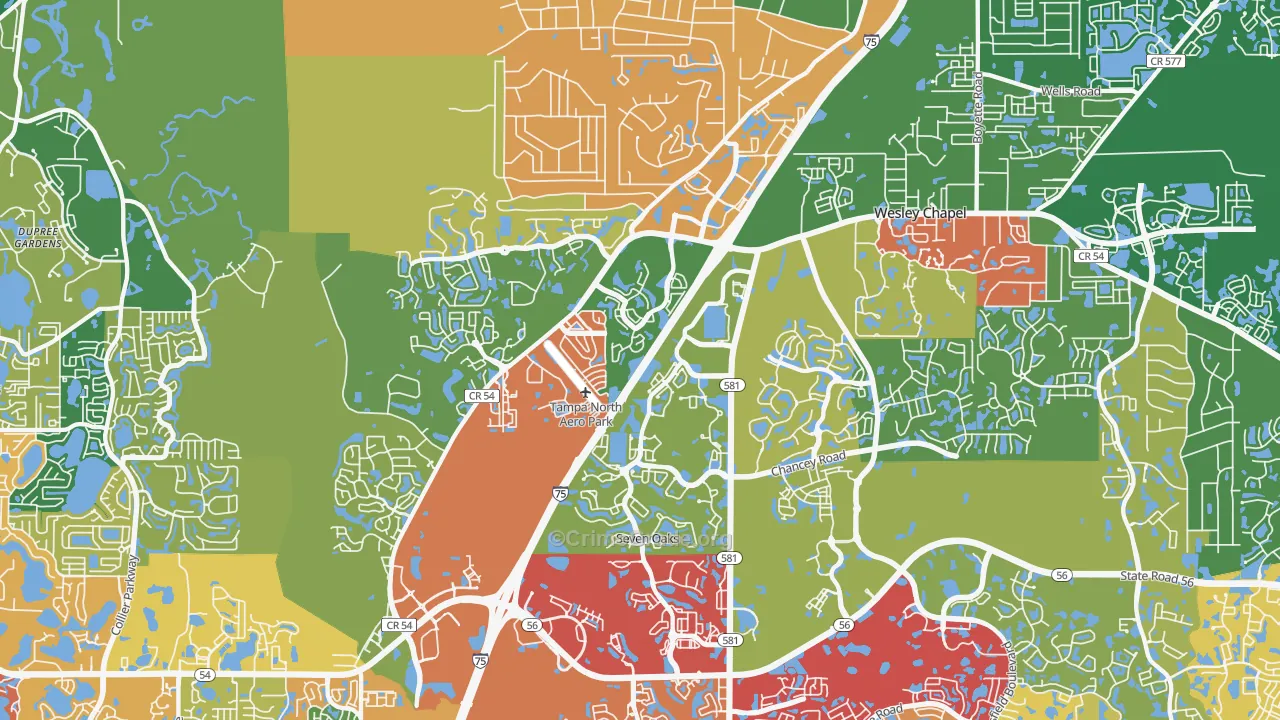 33544, FL Map of Drug-Related Crime Rates
