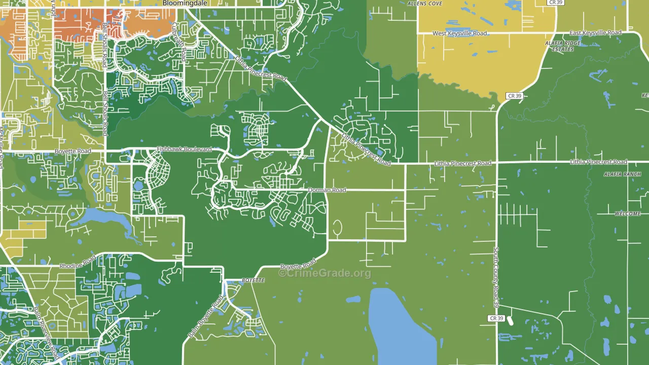 33547, FL Map of Drug-Related Crime Rates