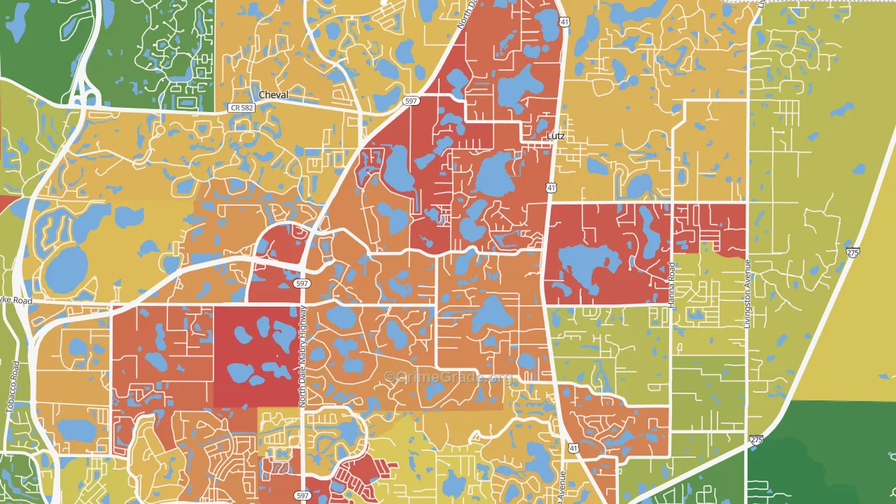 33548, FL Map of Drug-Related Crime Rates