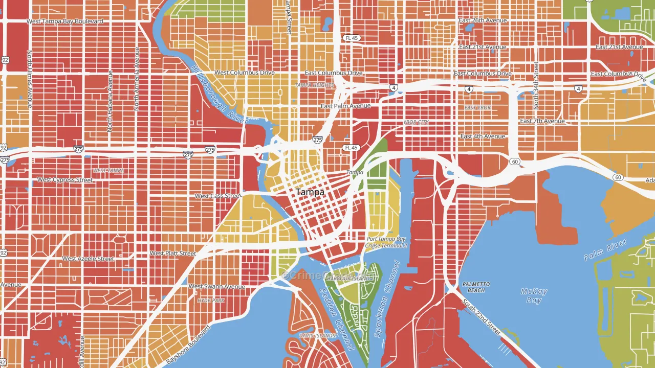 33602, FL Map of Drug-Related Crime Rates