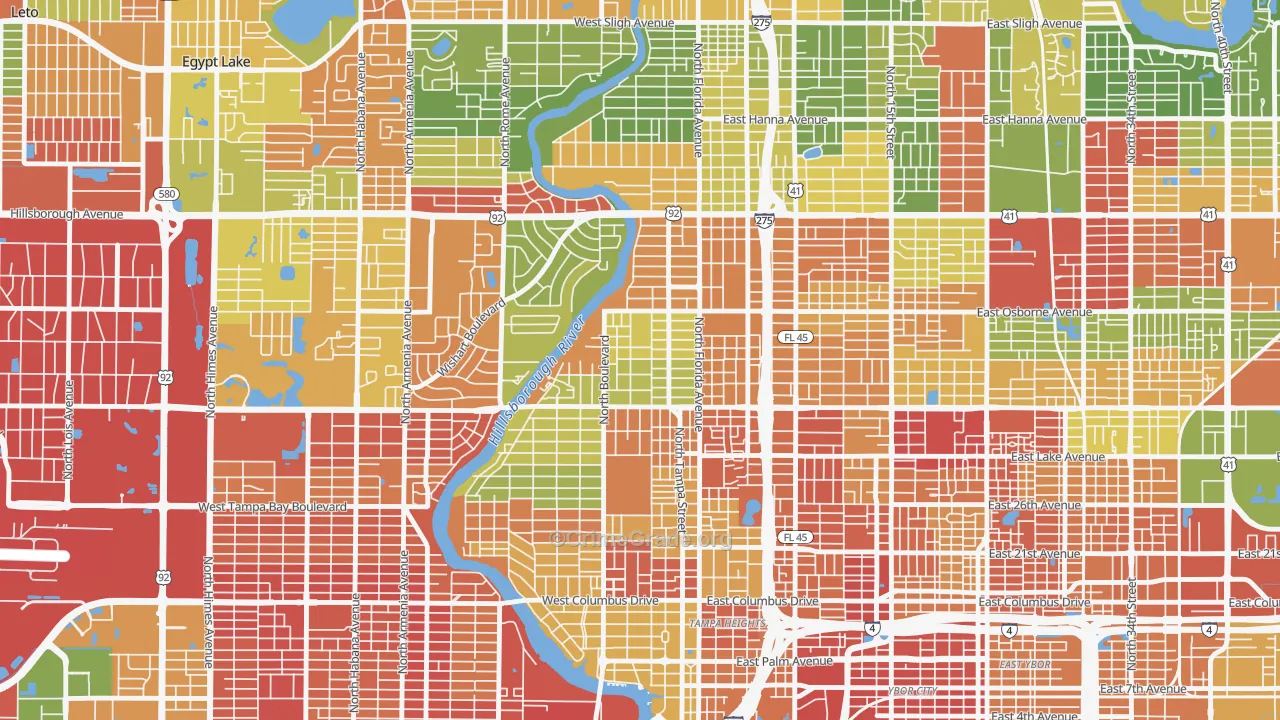 33603, FL Map of Drug-Related Crime Rates