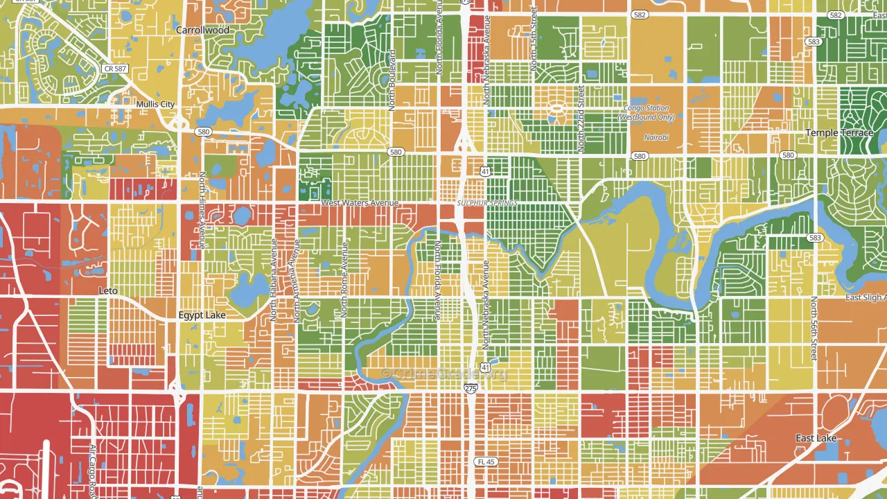 33604, FL Map of Drug-Related Crime Rates